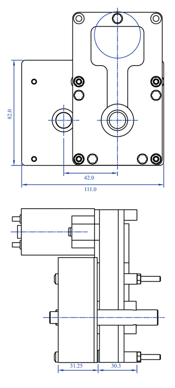 t11 dc series gear motor units dimensions
